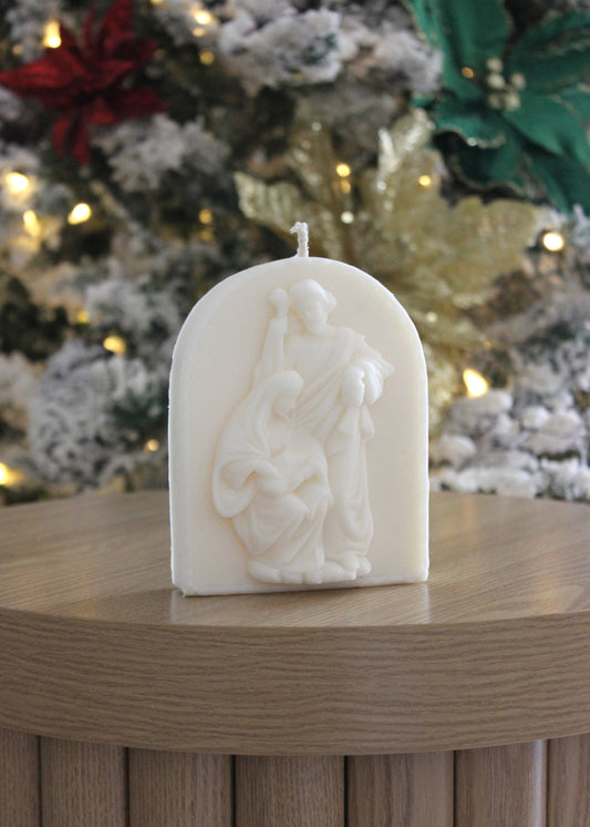 Blessed Family Plaque candle