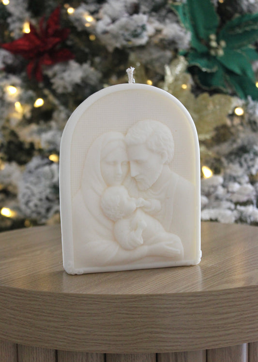 Holy Family Plaque candle