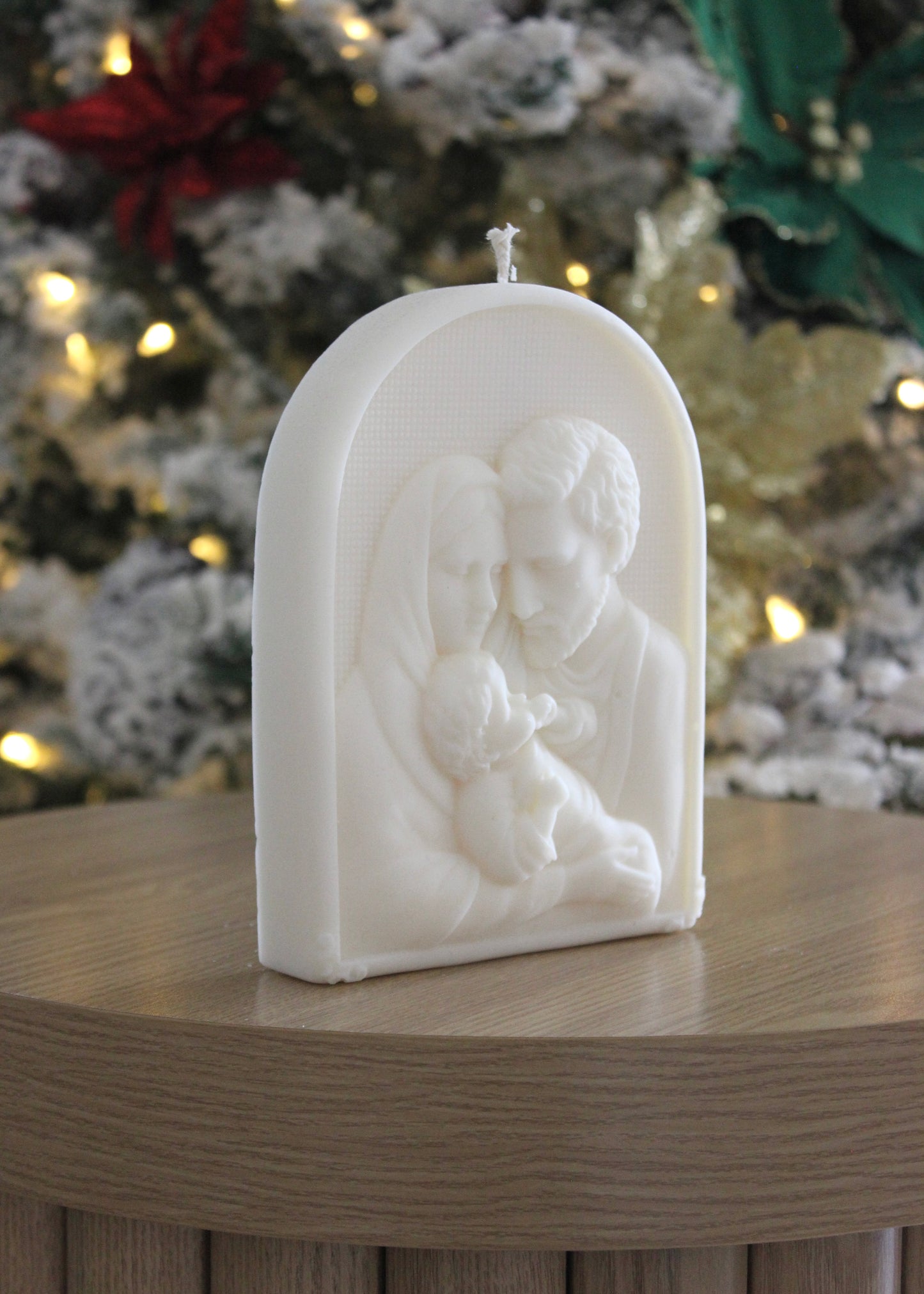 Holy Family Plaque candle