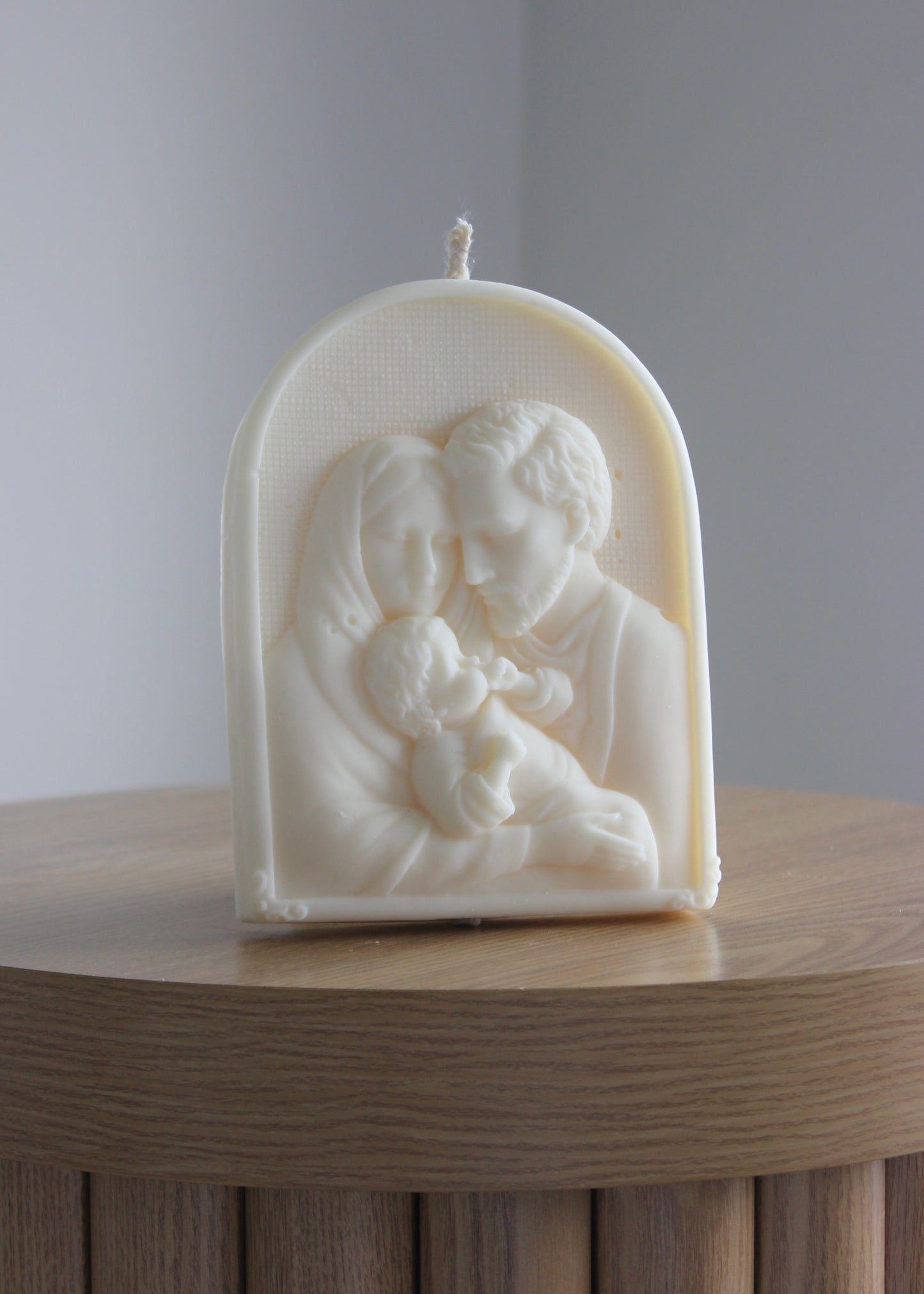Holy Family Plaque candle
