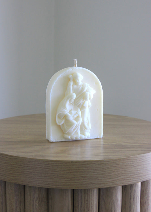 Blessed Family Plaque candle