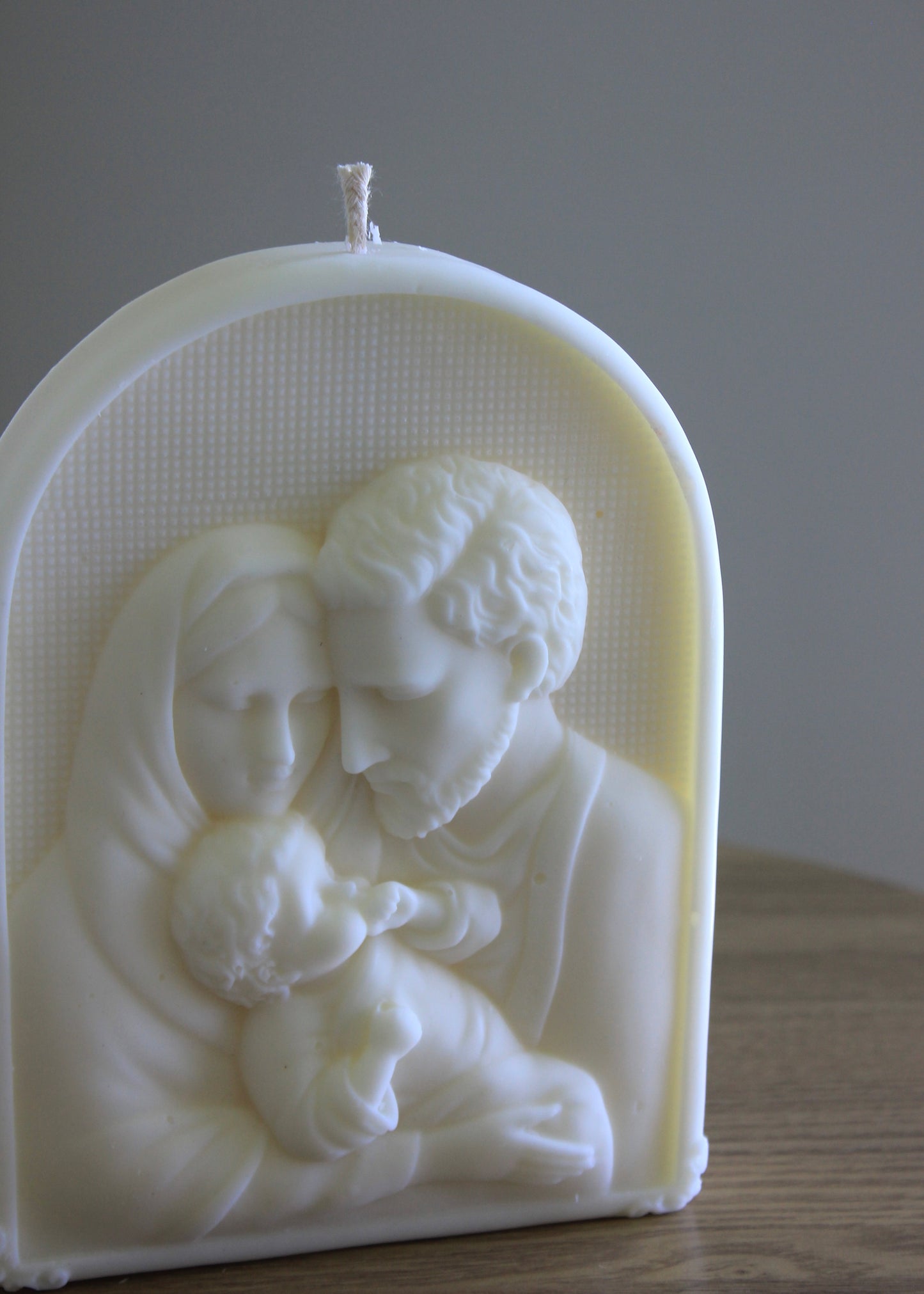 Holy Family Plaque candle