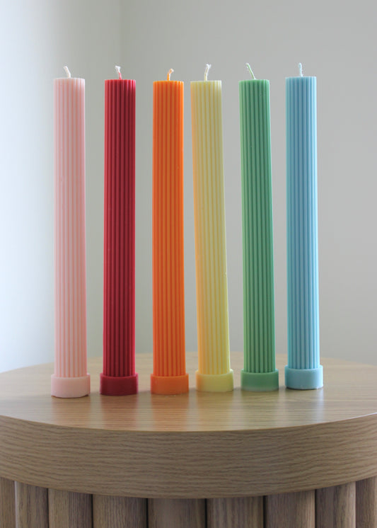 Ribbed Pillar candle